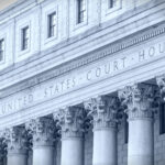 United States Court House. Courthouse facade with columns, lower Manhattan New York USA